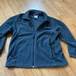 Columbia kids gray fleece jacket zip up - size 10/12 youth boys girls.